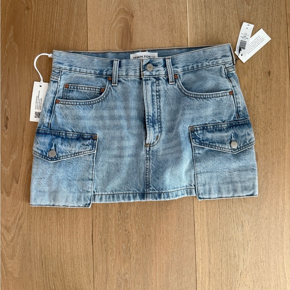 Denim Forum Light Blue Mini Skirt - Picture 1 of 4